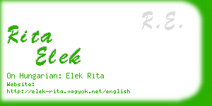 rita elek business card